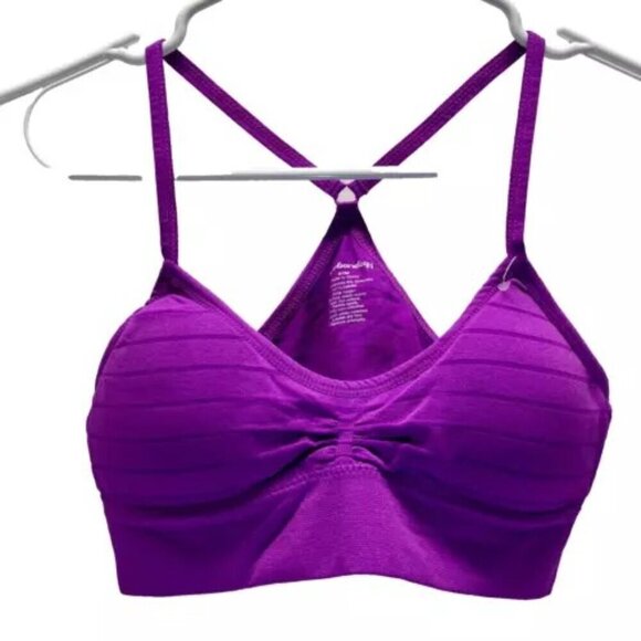 Bralette Urbanology Women's 6M Purple Stripe Seamless Padded Stretch Bra Medium - Picture 1 of 6